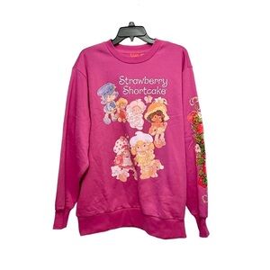 Strawberry Shortcake Hot Pink Fleece Vintage Graphic Sweatshirt
